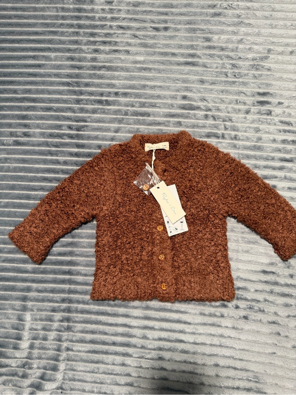 Rylee & Cru Blakey Cardigan Baby 3-6 Month Wine/Brown NWT